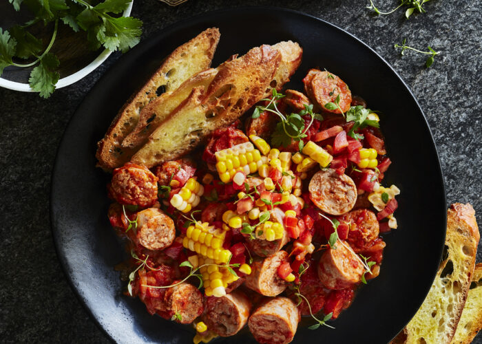 Bouchées de saucisses de porc et salsa de maïs - Miss Économe