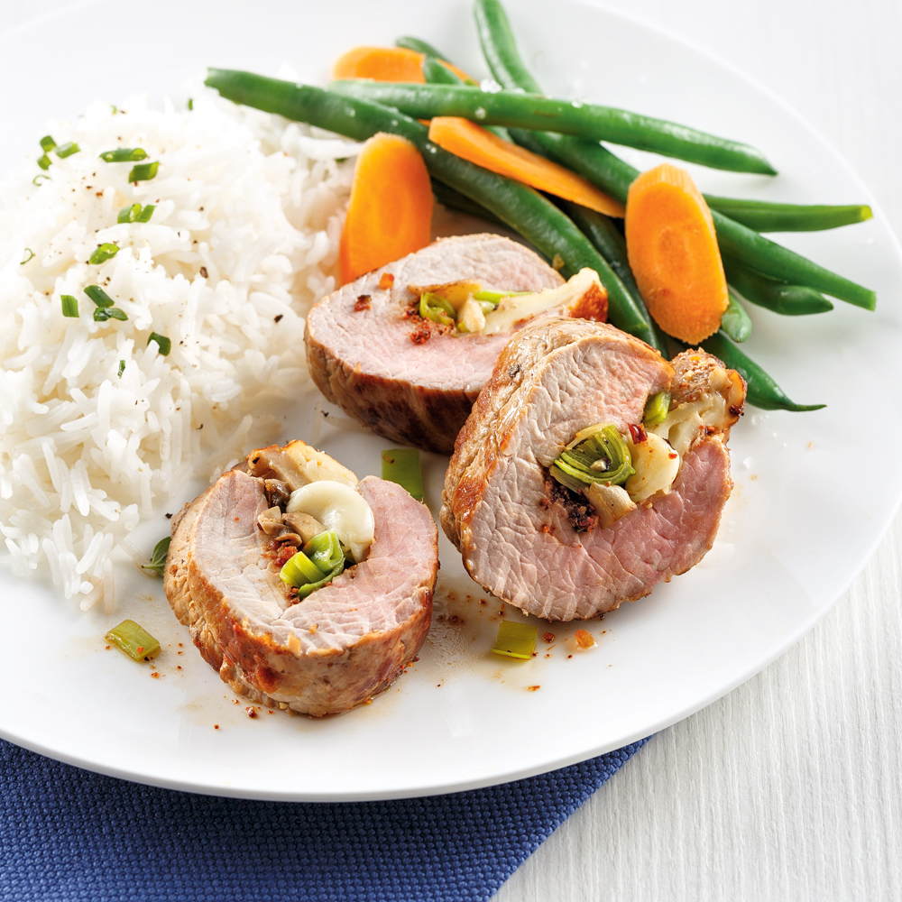Filet de porc farci aux poireaux, champignons et fromage - Miss Économe