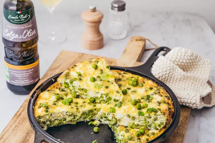 Frittata aux petits pois et feta - Miss Économe