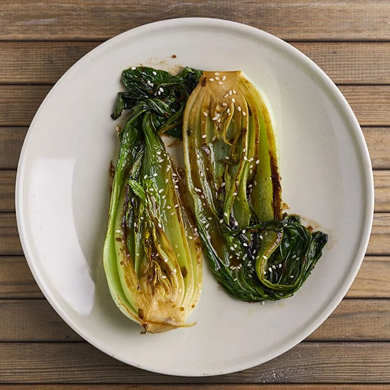 Bok choys à la sauce soya grillés - Miss Économe