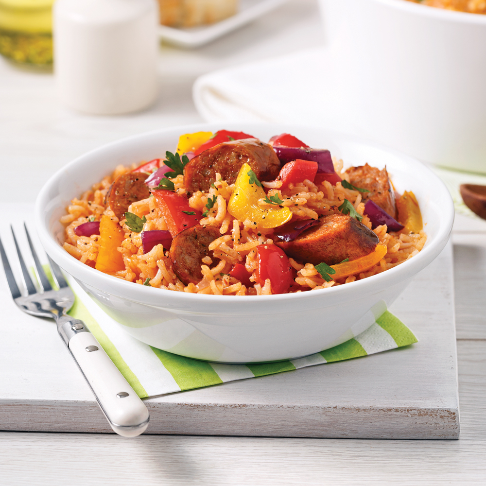 Casserole de riz aux saucisses italiennes - Miss Économe