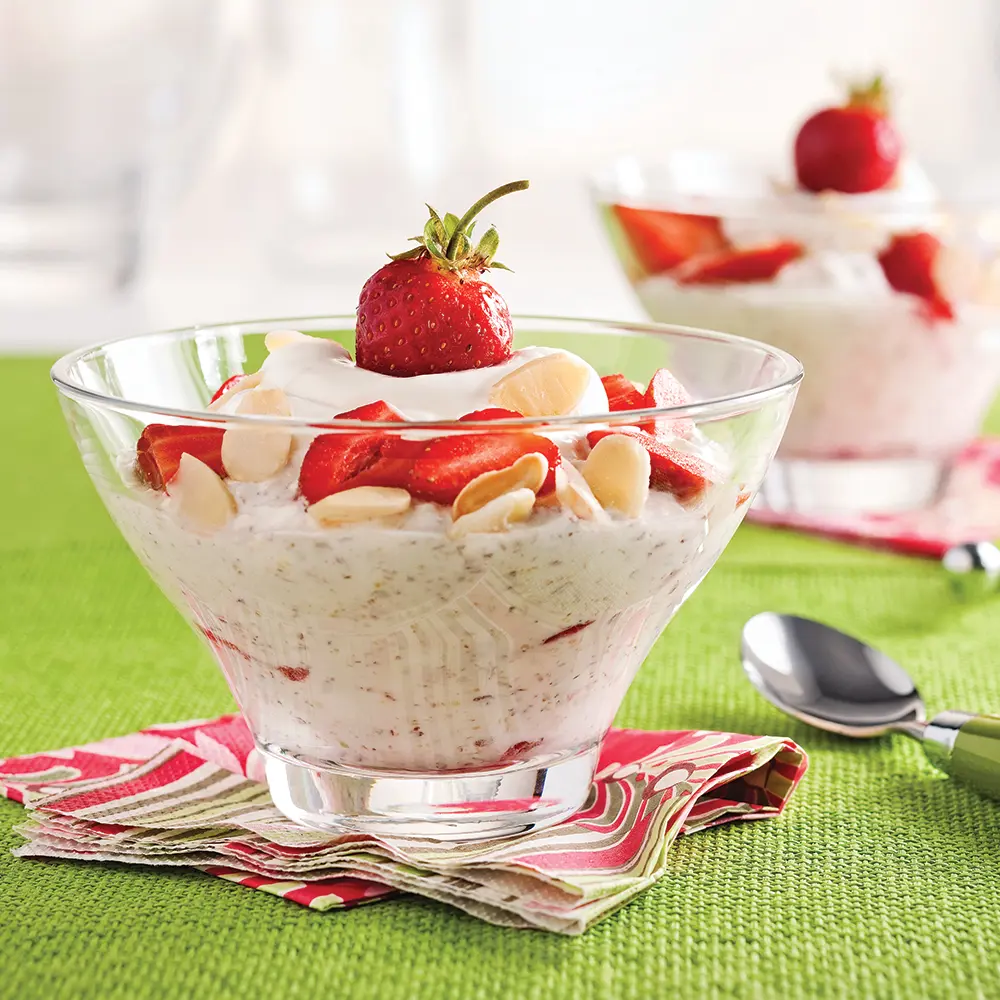 Déjeuner santé cottage, yogourt et fraises - Miss Économe