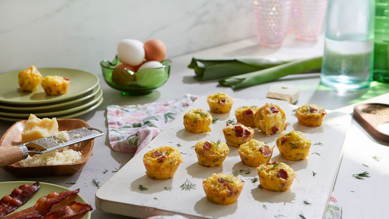 Minifrittatas au poireau, bacon et fromage - Miss Économe