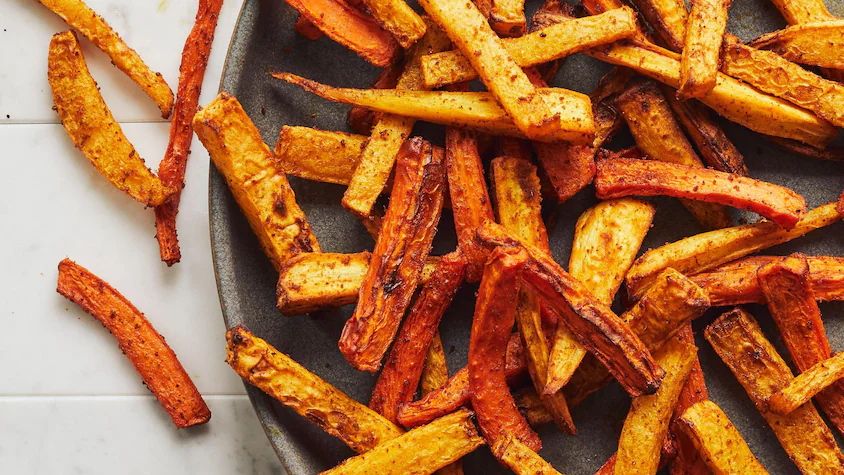 Frites de légumes racines à la friteuse à air - Miss Économe