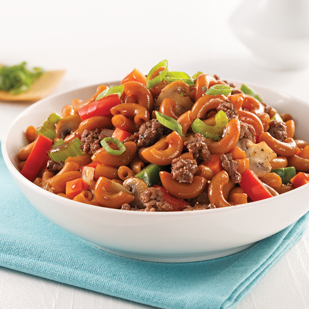 Macaroni chinois au boeuf haché - Miss Économe