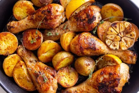 Pilons de poulet et pommes de terre au four - Miss Économe