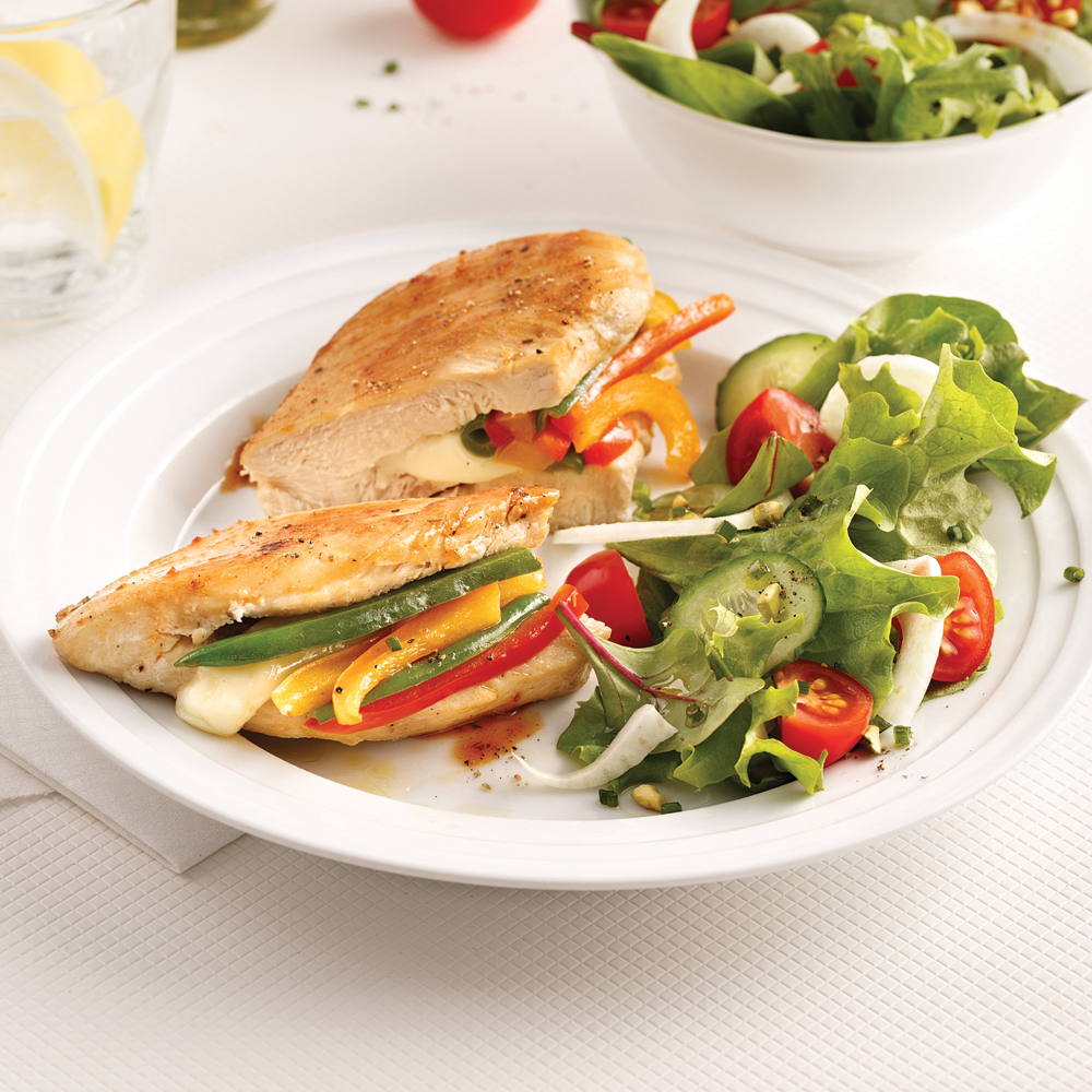Poulet farcis au fromage et poivrons - Miss Économe