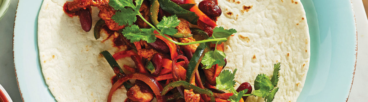 Fajitas au porc épicé et à la patate douce - Miss Économe