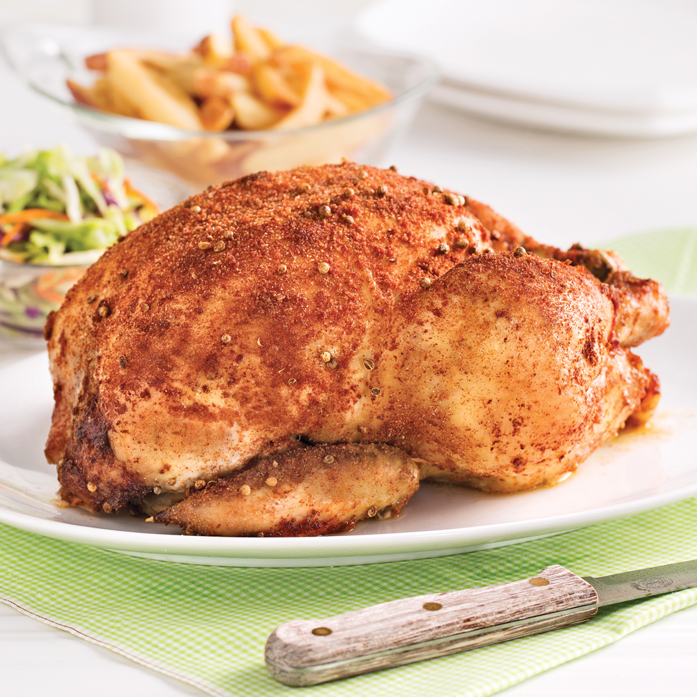 Poulet entier grillé à la mijoteuse - Miss Économe