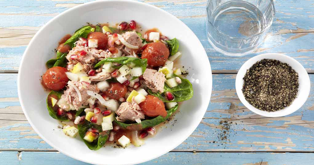 Salade de thon aux tomates et épinards - Miss Économe