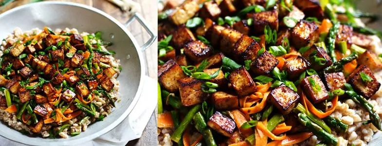 Tofu miel, gingembre et sauté de légumes - Miss Économe