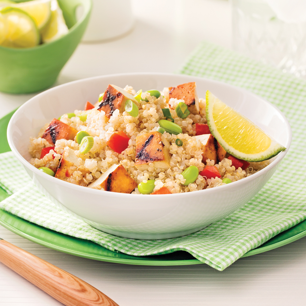 Salade de quinoa et tofu grillé à l’érable - Miss Économe