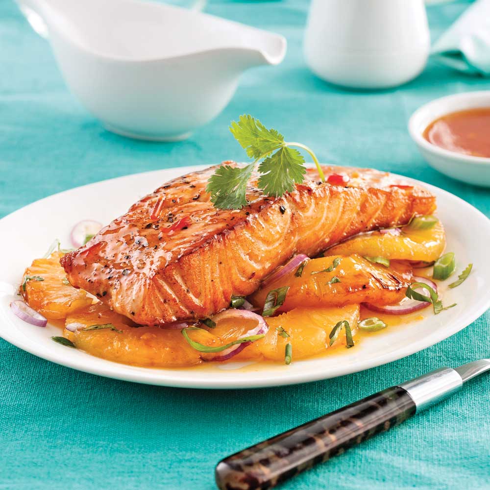 Saumon et ananas grillés lime et ail - Miss Économe