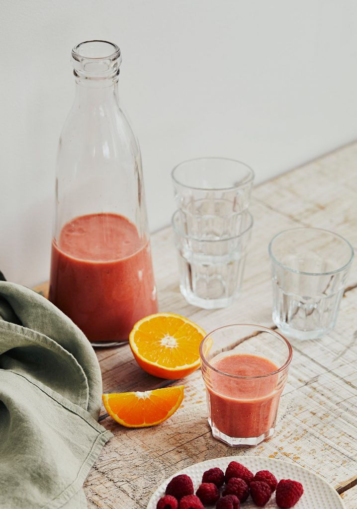 Smoothie carottes, bananes et framboises - Miss Économe
