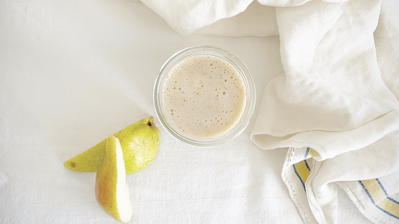 Smoothie crémeux poire, banane et gingembre - Miss Économe