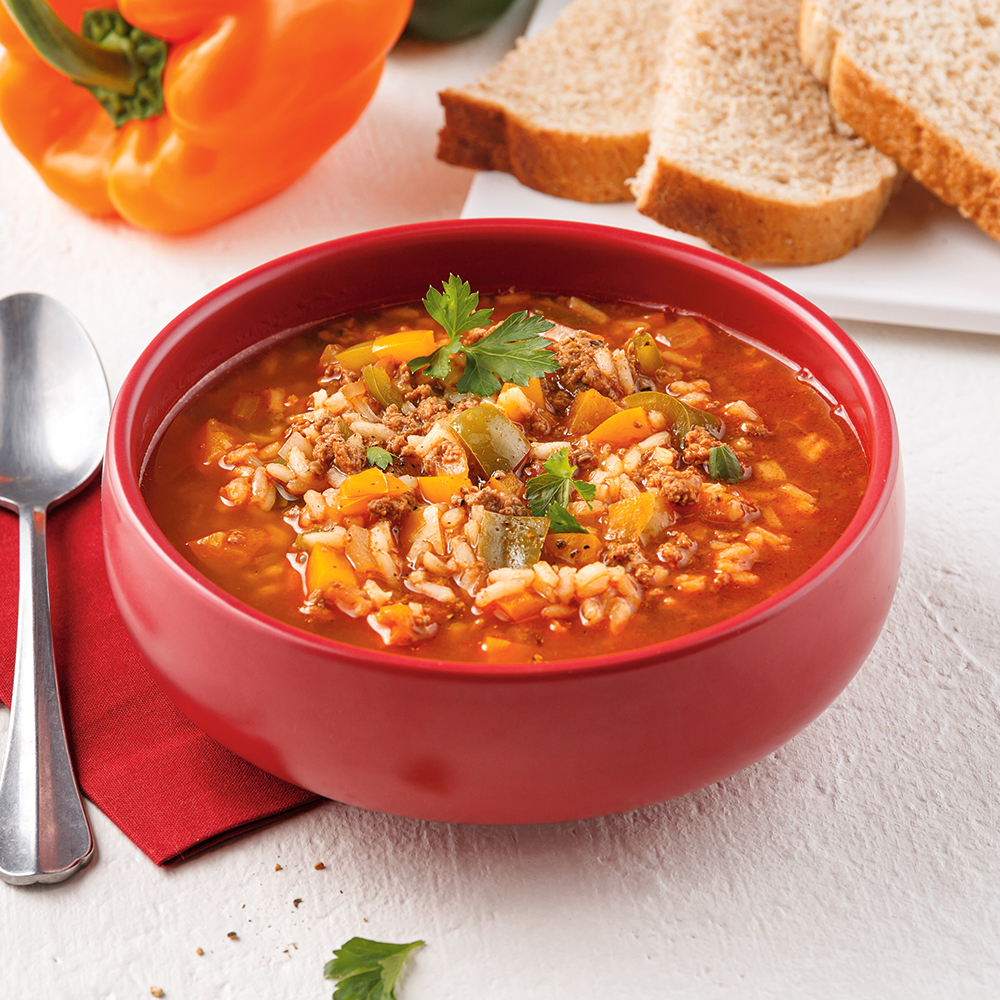 Soupe aux poivrons farcis - Miss Économe