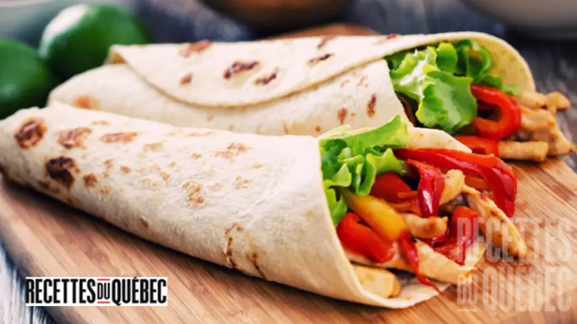 Wrap au poulet et poivrons - Miss Économe