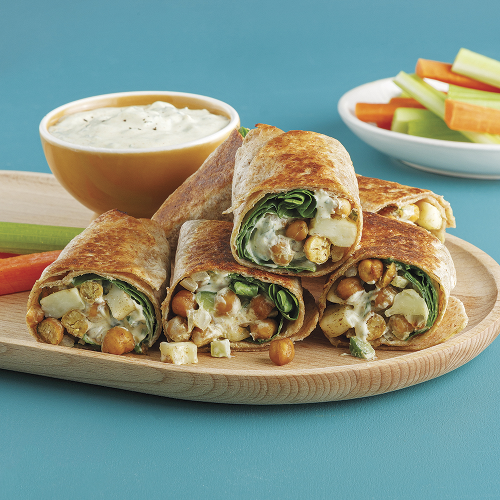 Wraps grillés aux pois chiches à l’indienne - Miss Économe